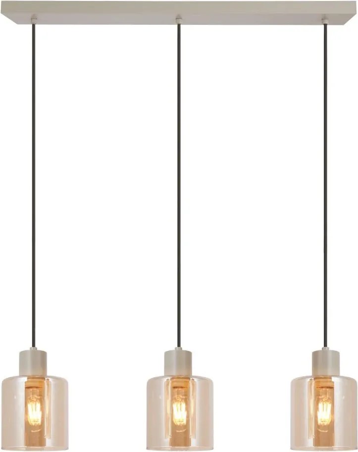Brilliant - Lustru suspendat pe cablu LYSKA 3xE27/20W/230V crem/bej fumuriu