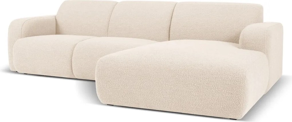Coltar dreapta 4 locuri, Molino-101, Micadoni Home, 250x170x72 cm, tesatura boucle, bej