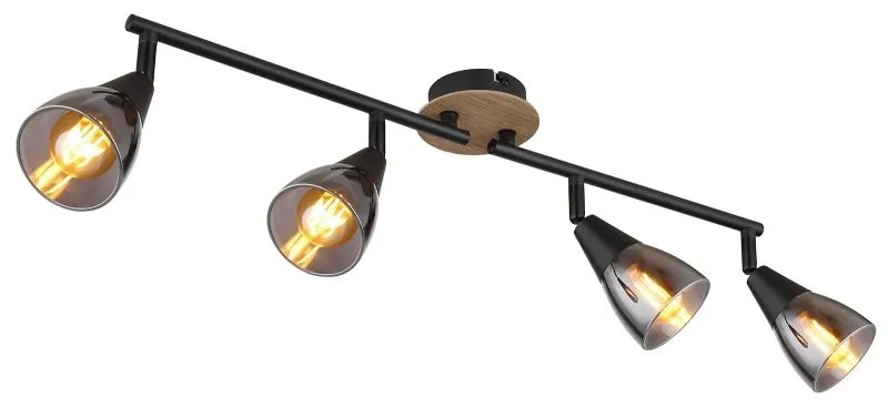 Plafoniera 4L design modern Mubby negru, maro