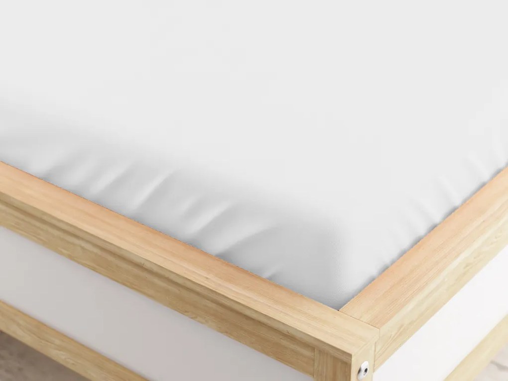 Cearsaf cu elastic din microfibra alb 180 x 200 cm