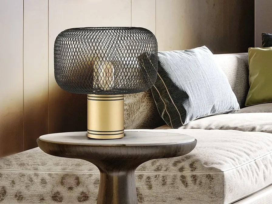 Veioza/Lampa de masa design decorativ modern Osiris auriu/negru