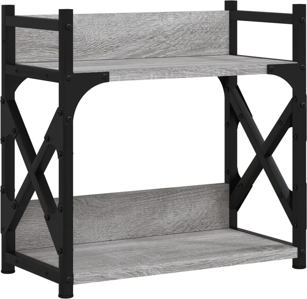 vidaXL Suport imprimantă 2 niveluri gri sonoma 40x20x40 cm lemn