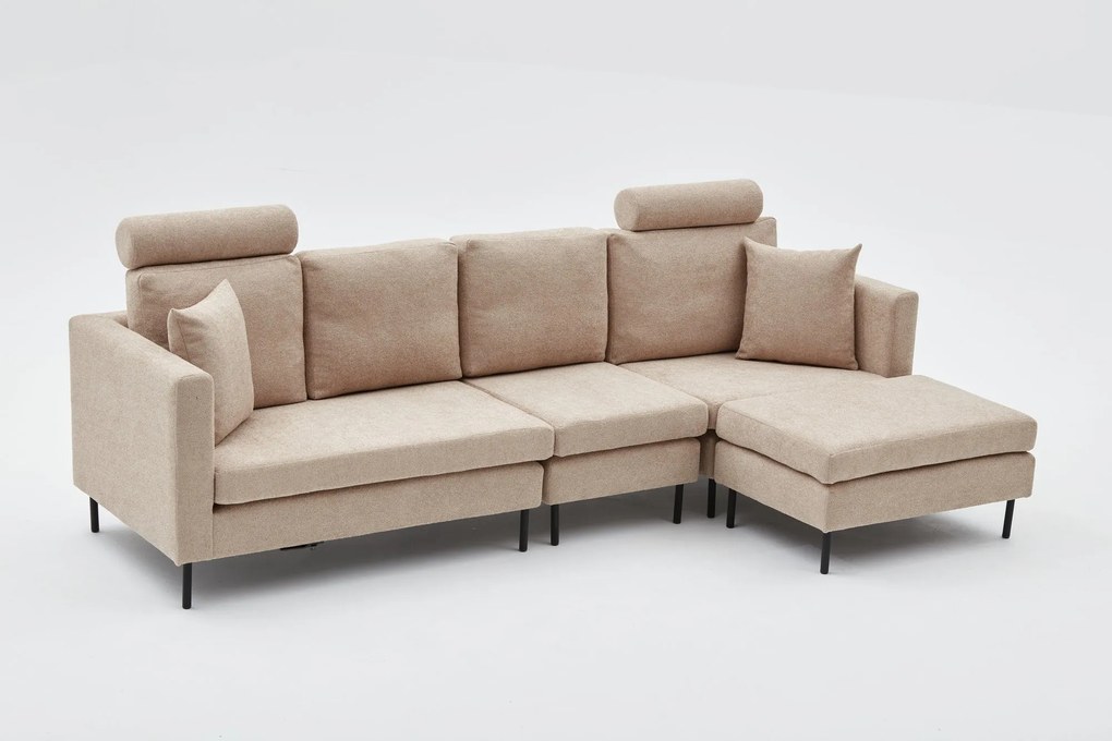 Canapea de colț Nova - Beige, Black