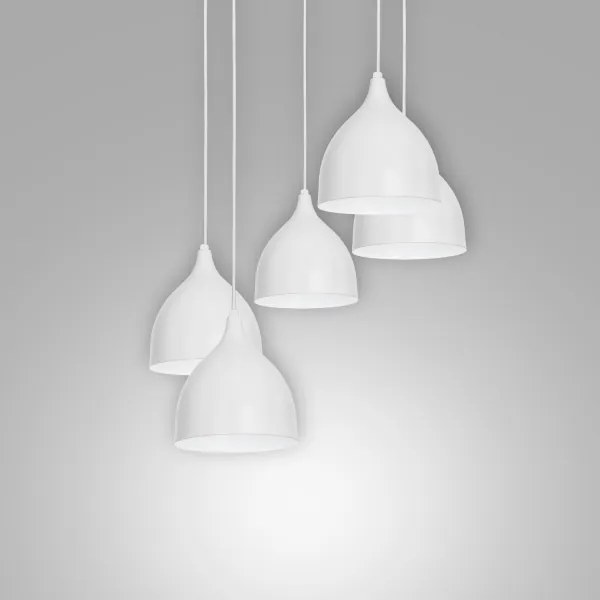 Lustră pe cablu NOAK 5xE27/60W/230V albă