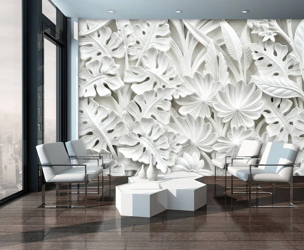 Fototapet - Abstarcție albă alabastru (254x184 cm), în 8 de alte dimensiuni noi
