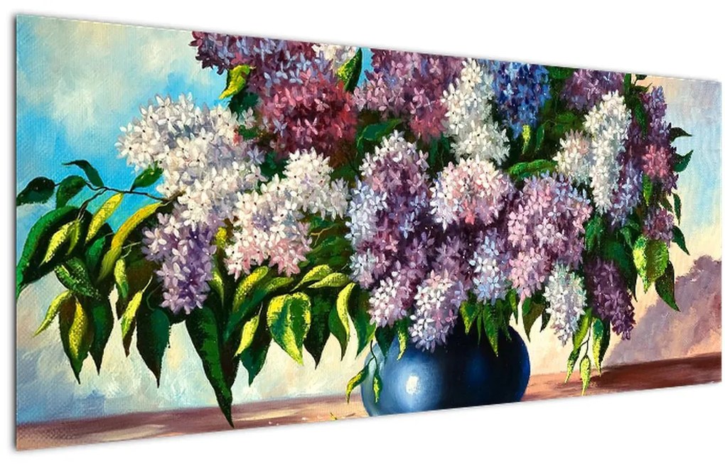 Tablou - Buchet de liliac (120x50 cm)