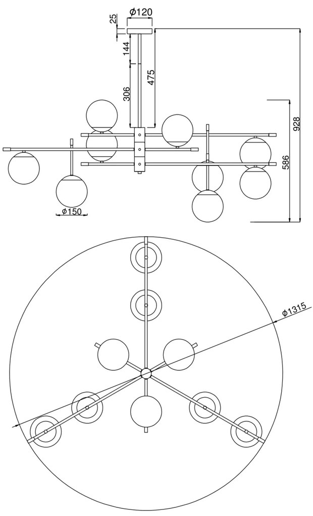 Candelabru Nostalgia Maytoni E14, Auriu, MOD048PL-09G, Germania