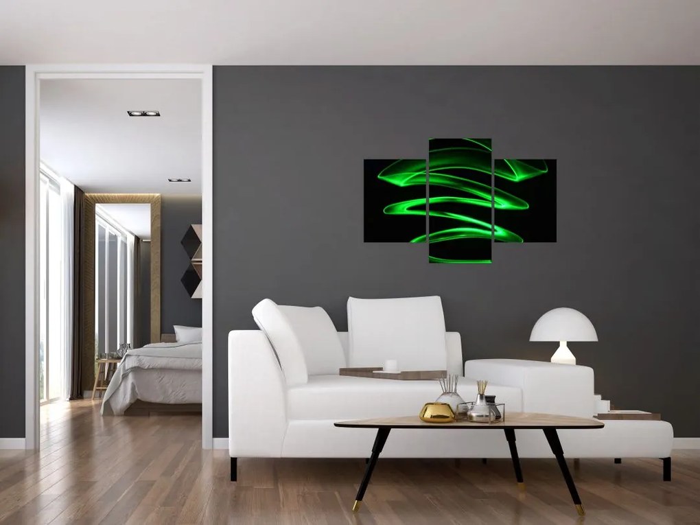 Tablou - valuri neon (90x60 cm)