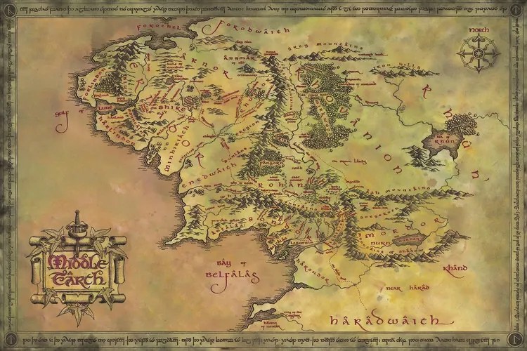 Poster de artă The Lord of the Rings - Middle Earth