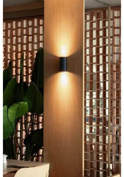 Aplică FARO 40543 SOLE 2xGU10/8W/230V negru canelat rotund