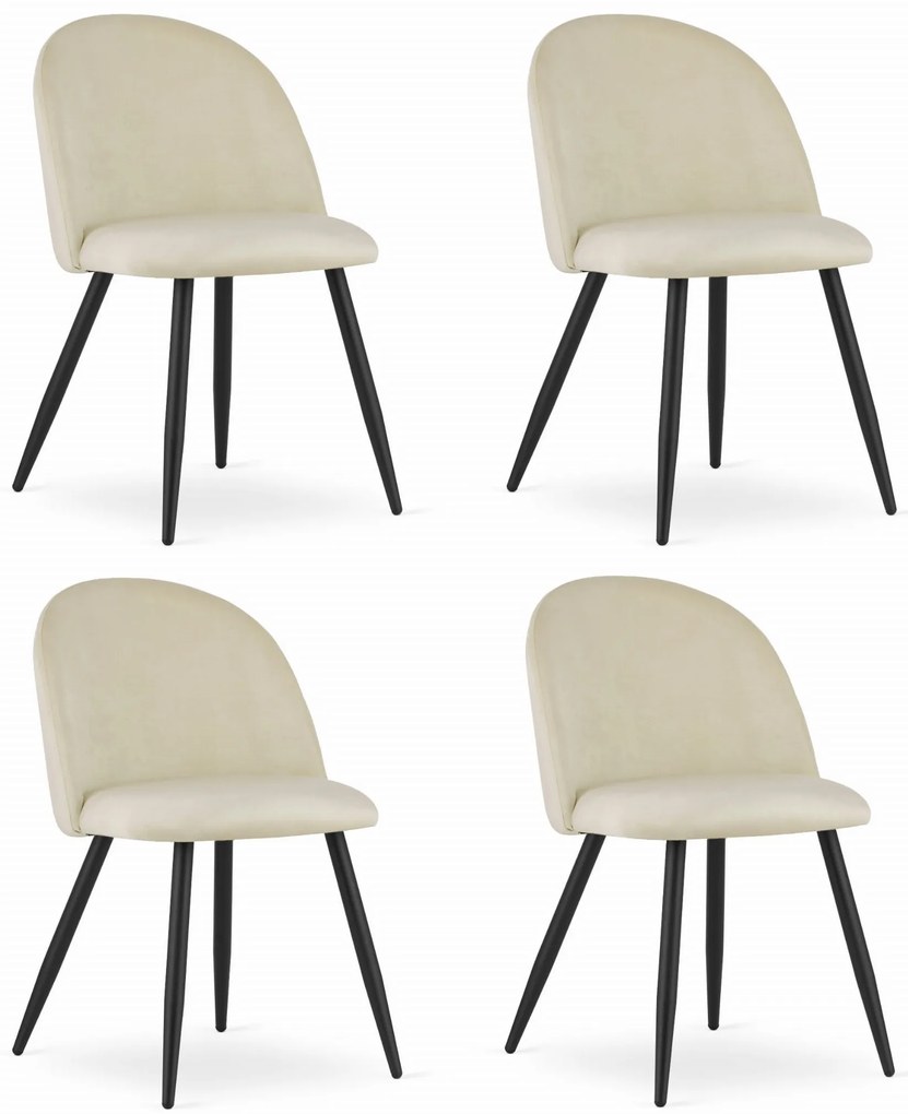 Set 4 Scaune Bucatarie/Dining Capri Catifea Bej