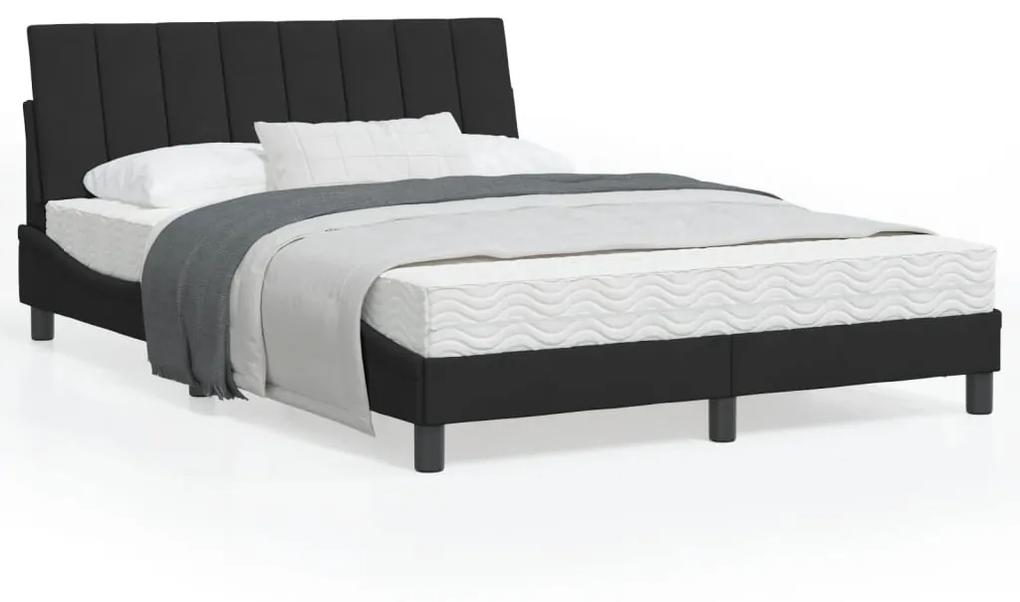 3207851 vidaXL Cadru de pat cu tăblie, negru, 140x200 cm, catifea