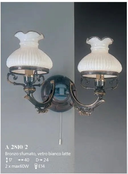 Aplica de perete clasica design italian din alama cu lemn 2810