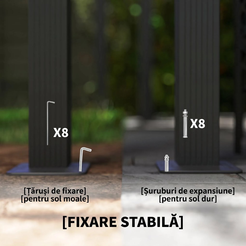 Outsunny Pergola cu Acoperis Retractabil de 3 x 4 (m) | Aosom Romania