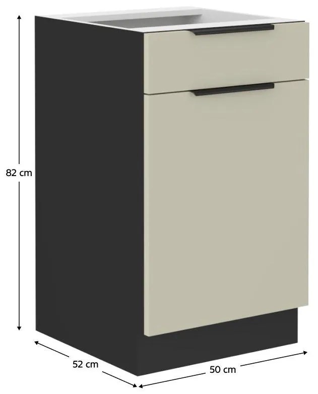 Dulap de bucătarie inferior Arikona 50 D 1F 1S BB (cașmir + negru). 1097033
