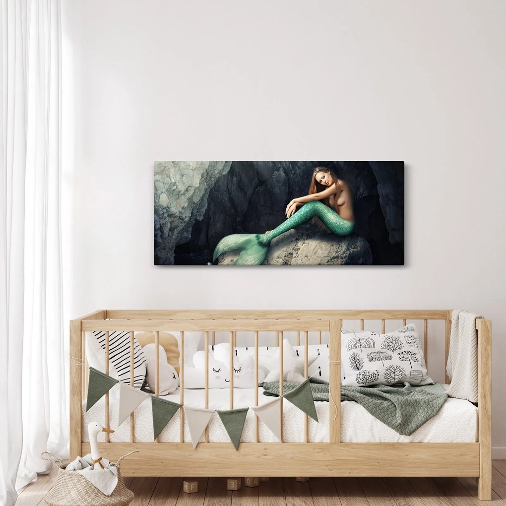 Tablou - Sirena pe stâncă (120x50 cm)