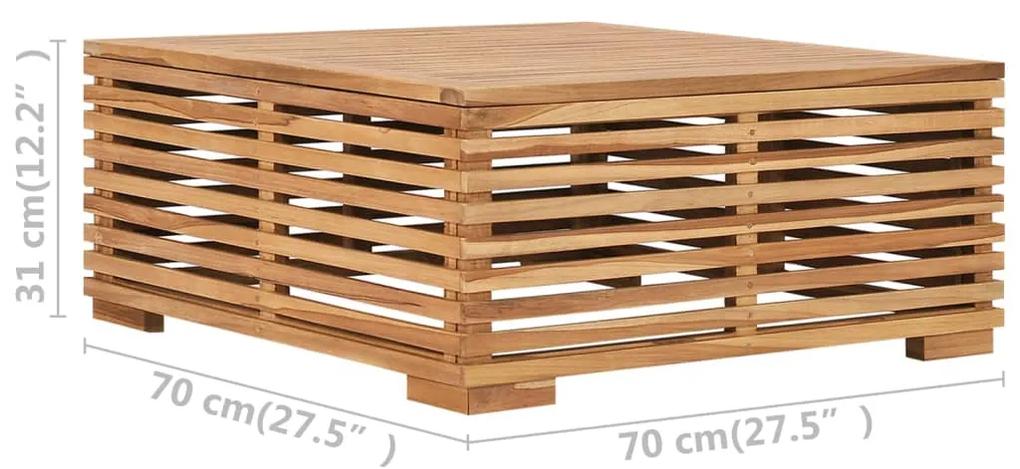 Set mobilier gradina cu perne crem, 6 piese, lemn masiv de tec Crem, 2x mijloc + 2x colt + 2x masa, 1