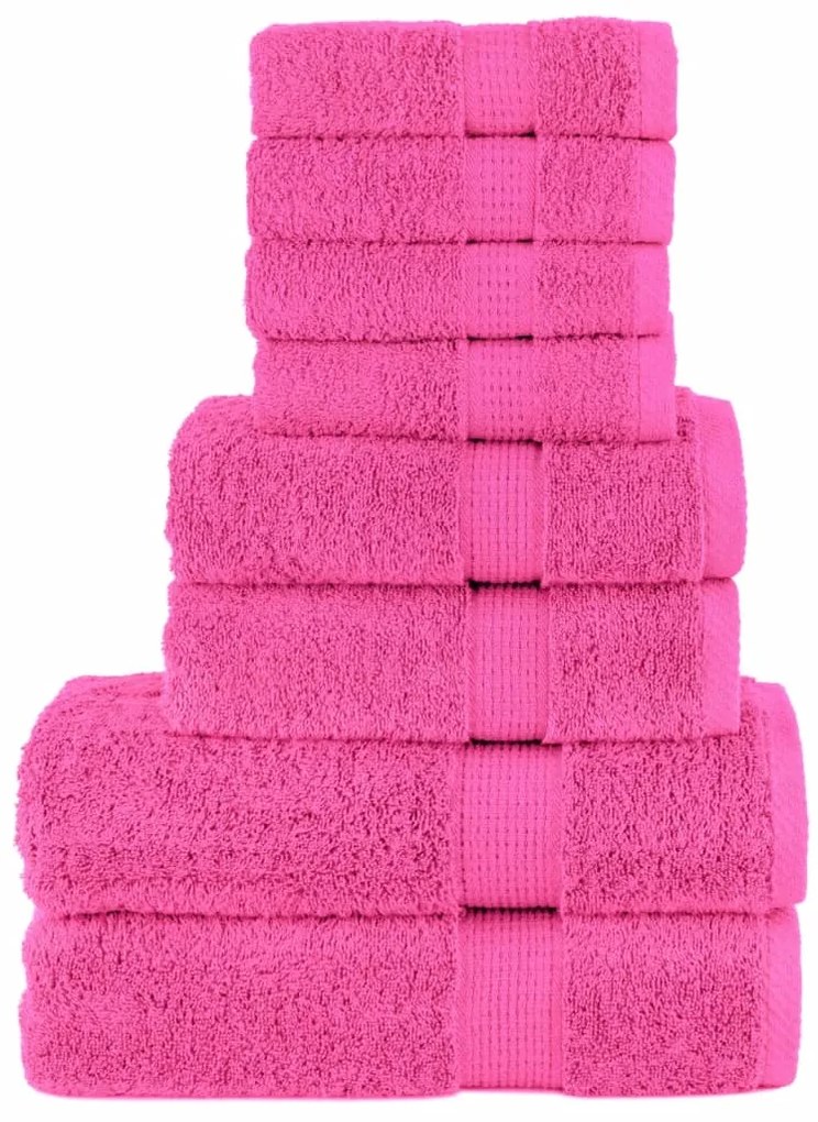 vidaXL Set de prosoape premium SOLUND, 8 piese, roz, 600 g/m²