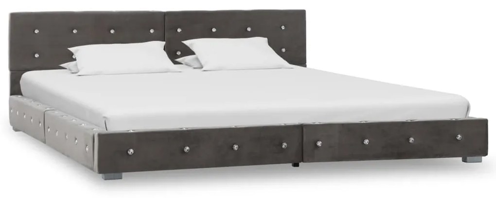280391 vidaXL Cadru de pat, gri, 180 x 200 cm, catifea
