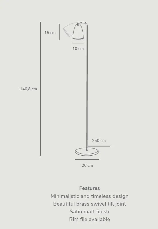 Lampadar modern design minimalist Nexus alb 2020644001 DFTP