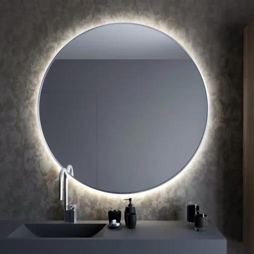 Smartwoods Bright oglindă 100x100 cm rotund cu iluminare argint 5904107900544