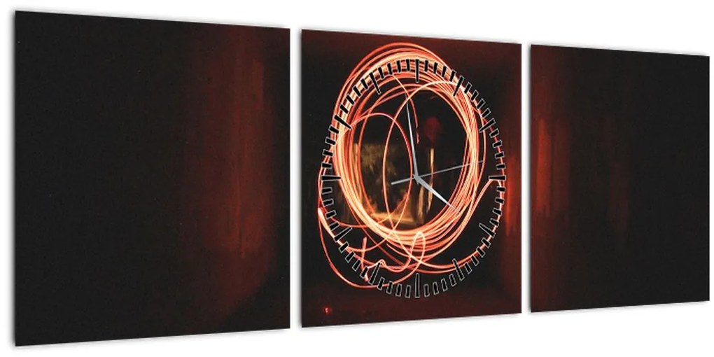 Tablou - linii în tunel (cu ceas) (90x30 cm)