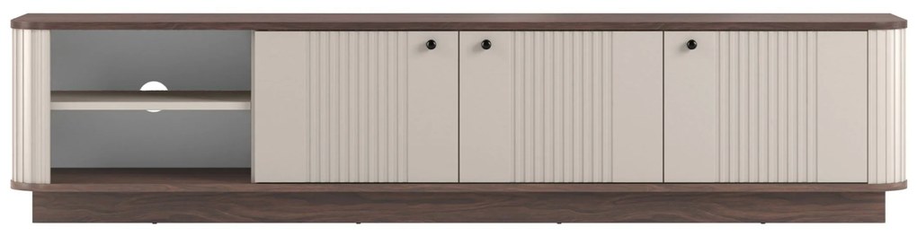 Comodă TV Vesper 3D 187 cm - cașmir / nuc / mânere negre
