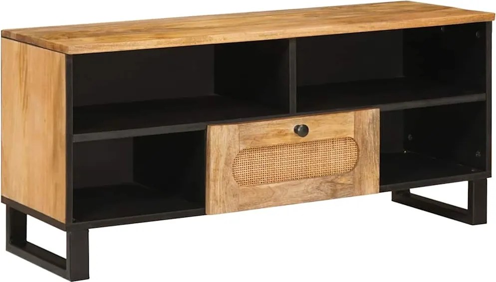 vidaXL Cabinet TV cu sertar Maro 100 x 33 x 46 cm Lemn de mango solid