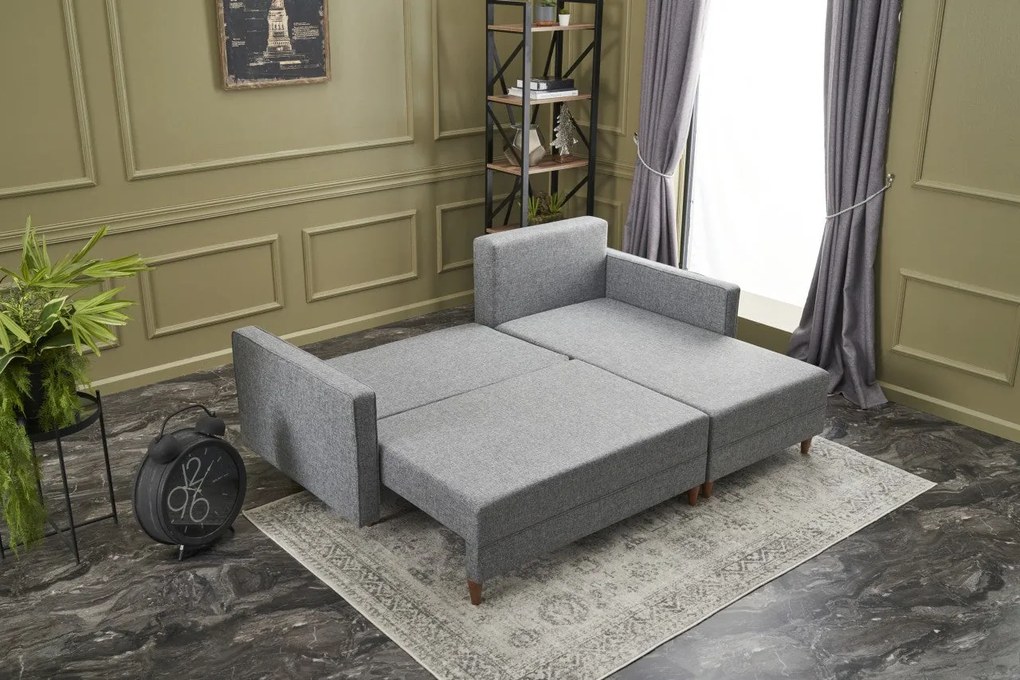 Canapea extensibilă de colț Aydam Right - Light Grey