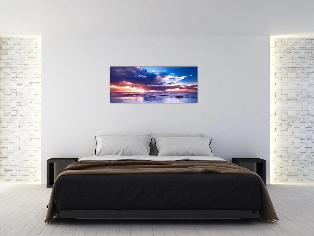 Tablou - Apus de soare la mare (120x50 cm)