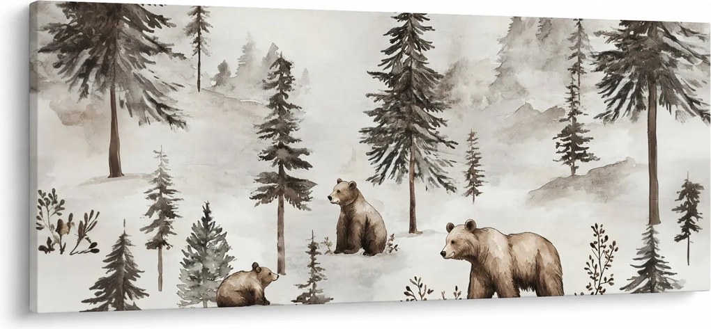 Tablou - Pădure cu Urși (120x50 cm)