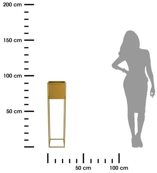 Suport pentru flori 90x24 cm, culoare aurie