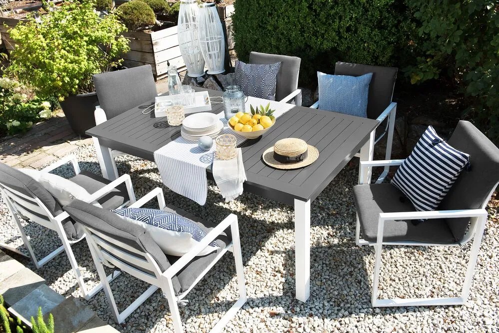 Set de masă pentru grădină Paole (gri) (pentru 6 persoane). 1011733