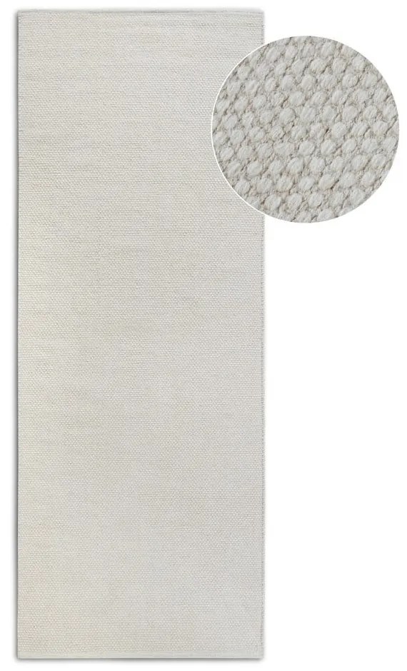 Covor tip traversă crem țesut manual din amestesc de lână 80x200 cm Pradesh Natural White – Elle Decoration