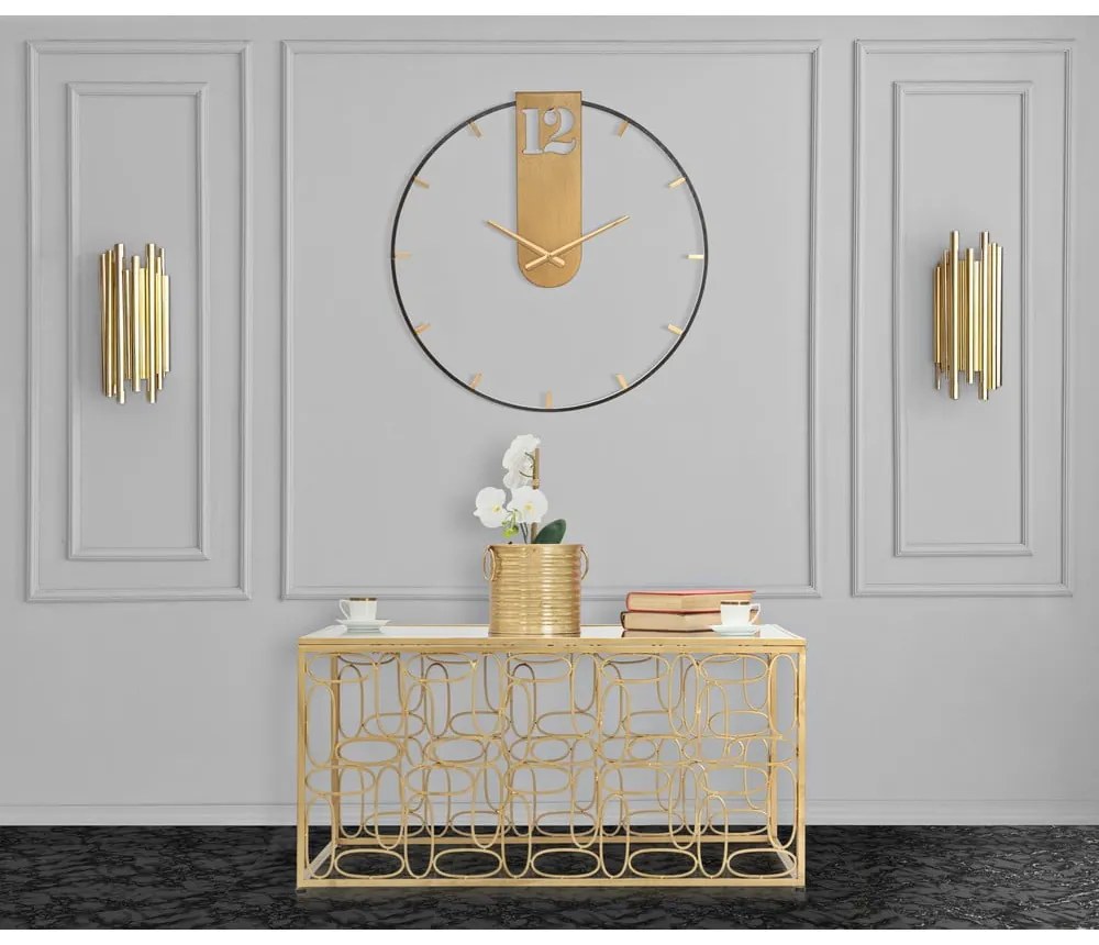 Ceas de perete Mauro Ferretti Goldy, ø 60 cm, auriu - negru