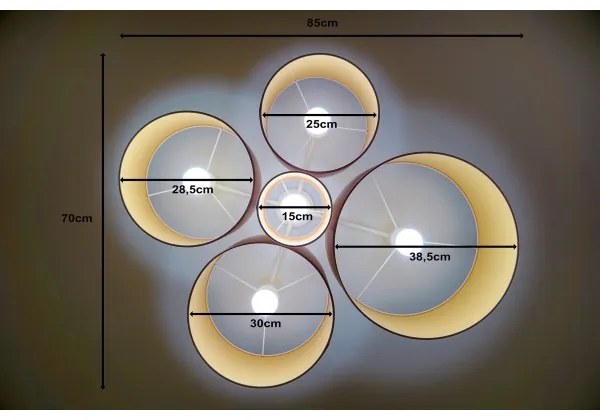 Duolla - Plafonieră ROLLER PENTO 5xE27/60W/230V roz