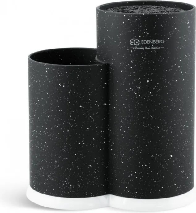 Suport pentru cutite si tacamuri Edenberg EB-5105B, 22x20 cm, Pana la 10 cutite, 2 compartimente, Usor de curatat, Acoperire moale, Negru