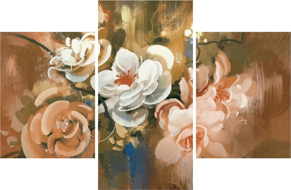 Tablou -Buchet de flori pictat (90x60 cm)