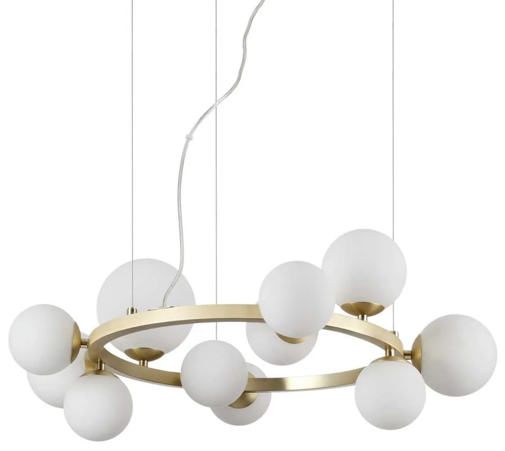 Lustră LED pe cablu Ideal Lux PERLAGE 11xG9/3W/230V auriu/alb