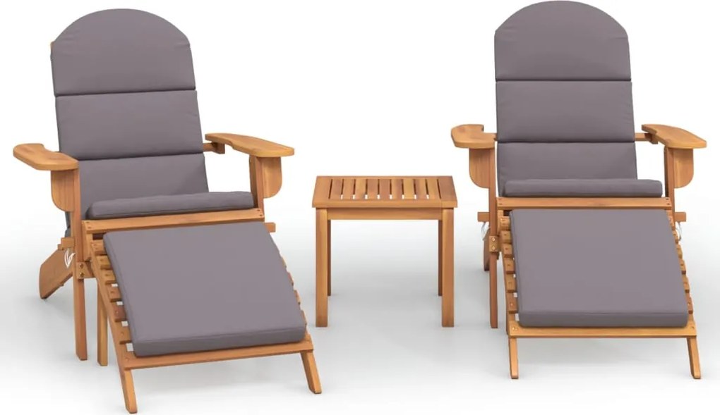 vidaXL Set mobilier de grădină Adirondack, 3 piese, lemn masiv acacia
