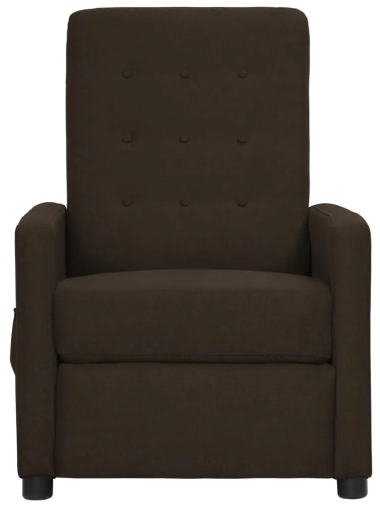 338985 vidaXL Fotoliu rabatabil, maro închis, material textil