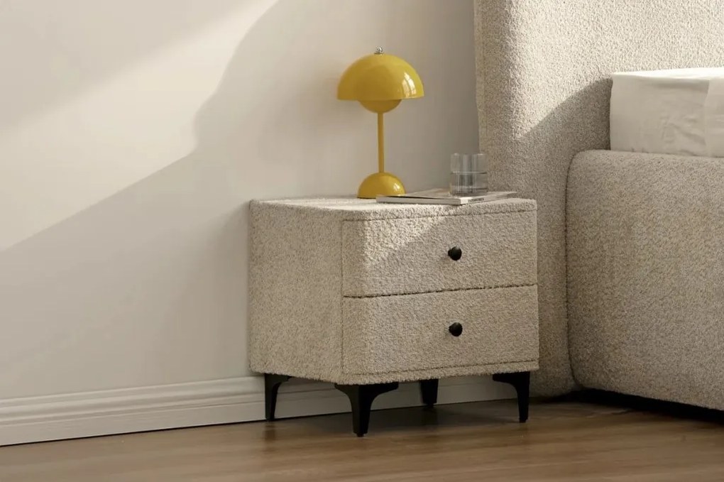 Noptiera ART DECO greige boucle