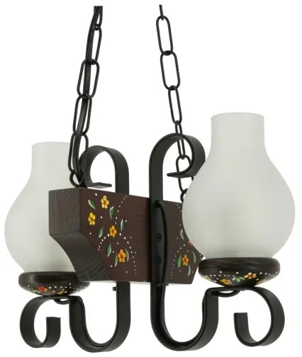 Brilagi - Lustru suspendat pe lanț QUEEN 2xE14/40W/230V fag/wenge