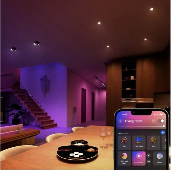 Set de 4 becuri LED RGBW dimerizabile Philips Hue WACA GU5,3/MR16/6,3W/12V