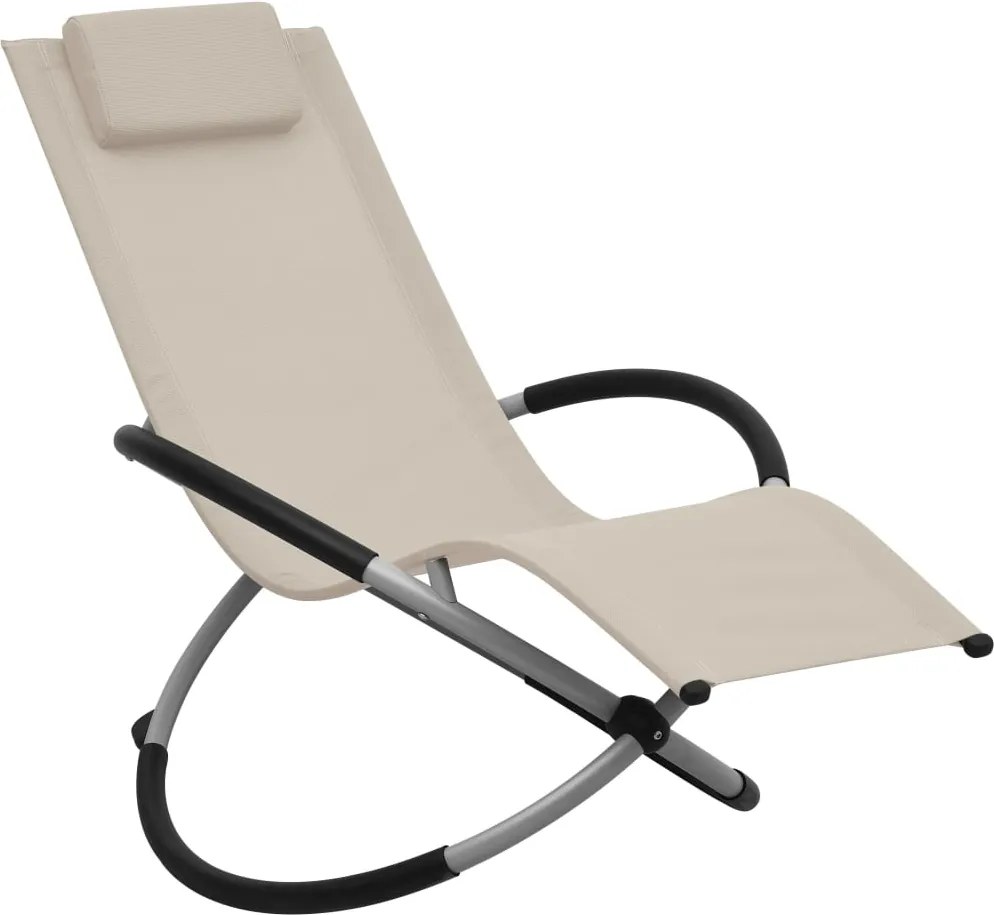 vidaXL Șezlong pentru copii, crem, oțel