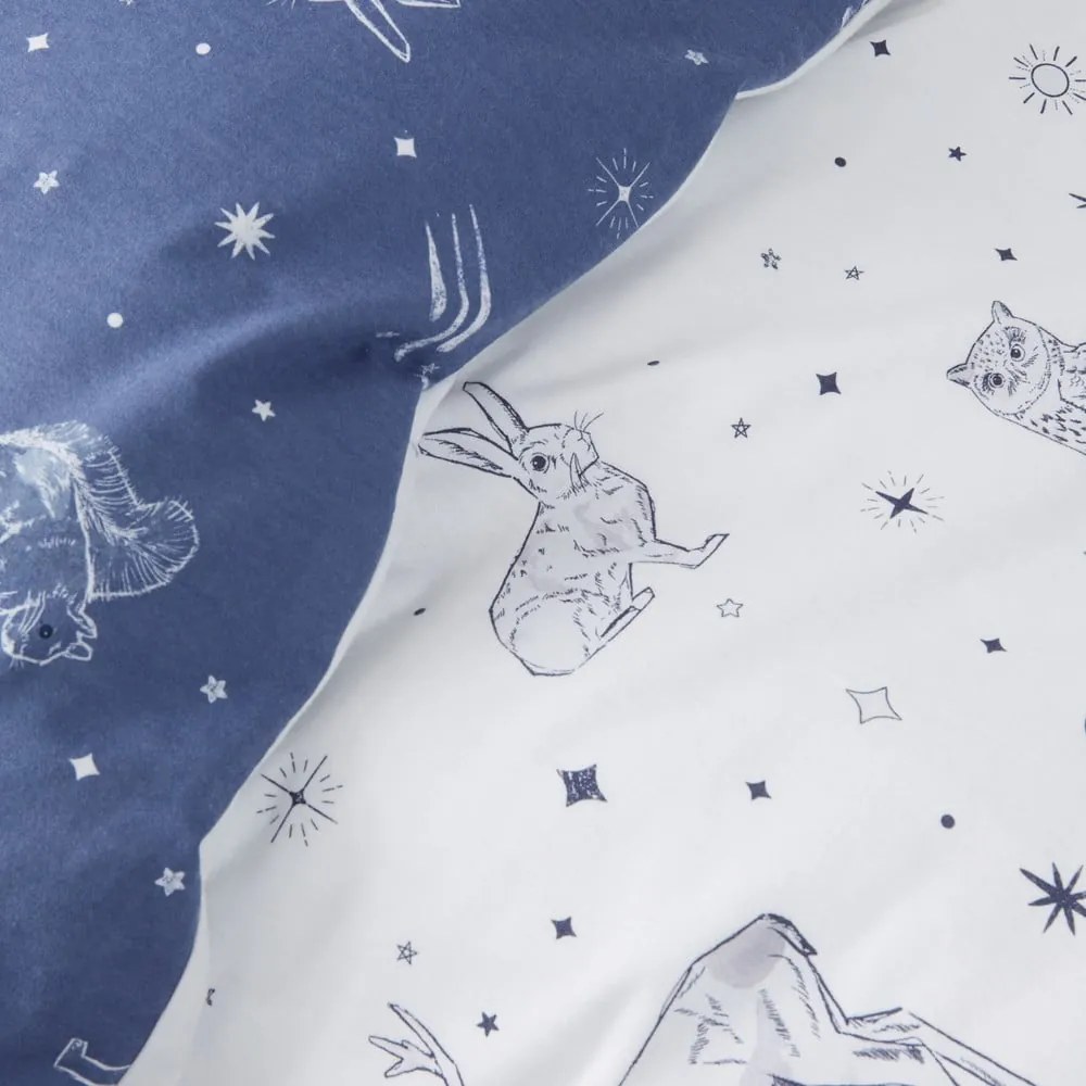 Lenjerie de pat pentru copii din flanelă pentru pat de o persoană 135x200 cm Starlight Animals – Bianca