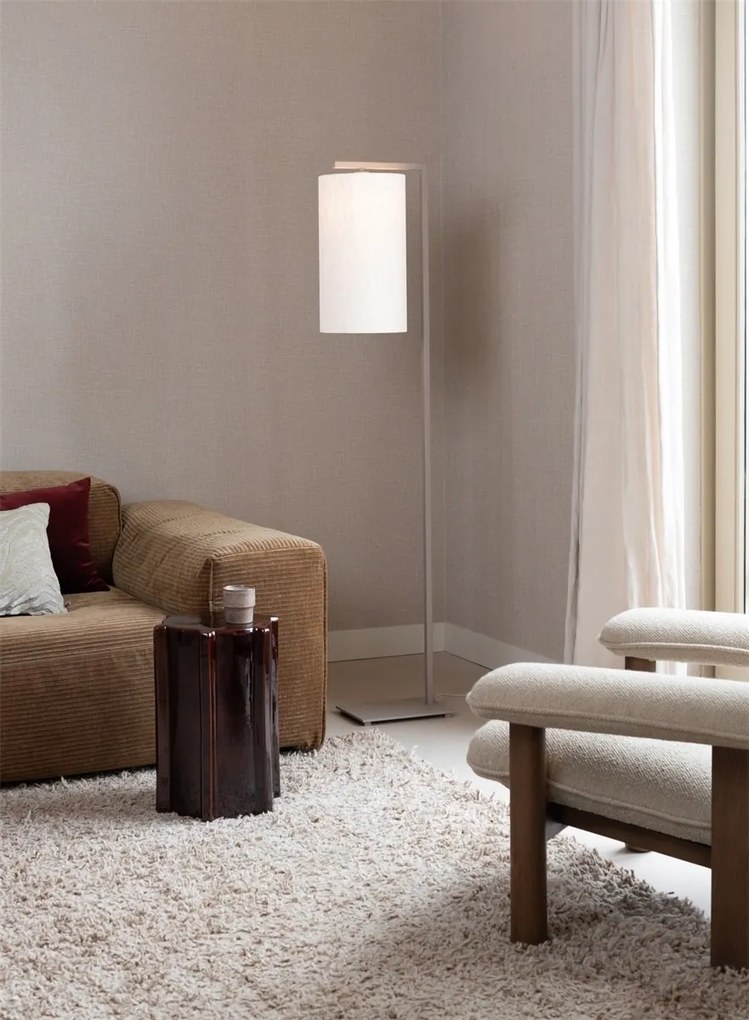 Lampa de podea Boston metal sand abajur alb