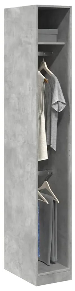 vidaXL Șifonier, gri beton, 30x50x200 cm, lemn prelucrat