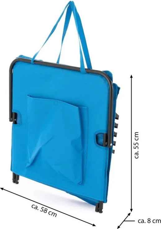 Saltea de plajă reglabilă cu spătar, albastră, 2 bucăți