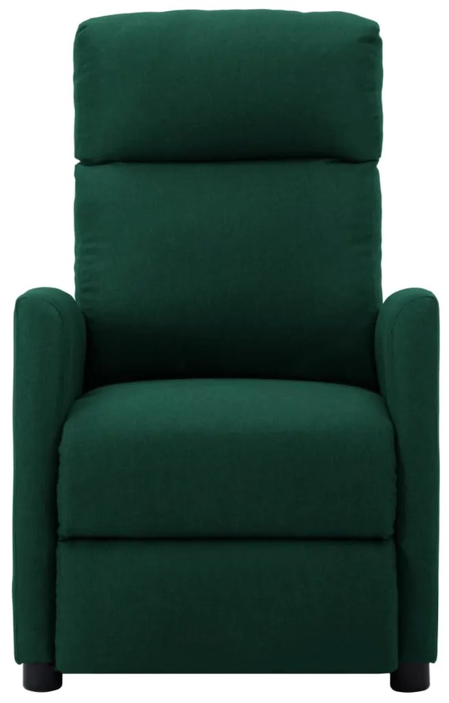289702 vidaXL Fotoliu rabatabil, verde închis, material textil